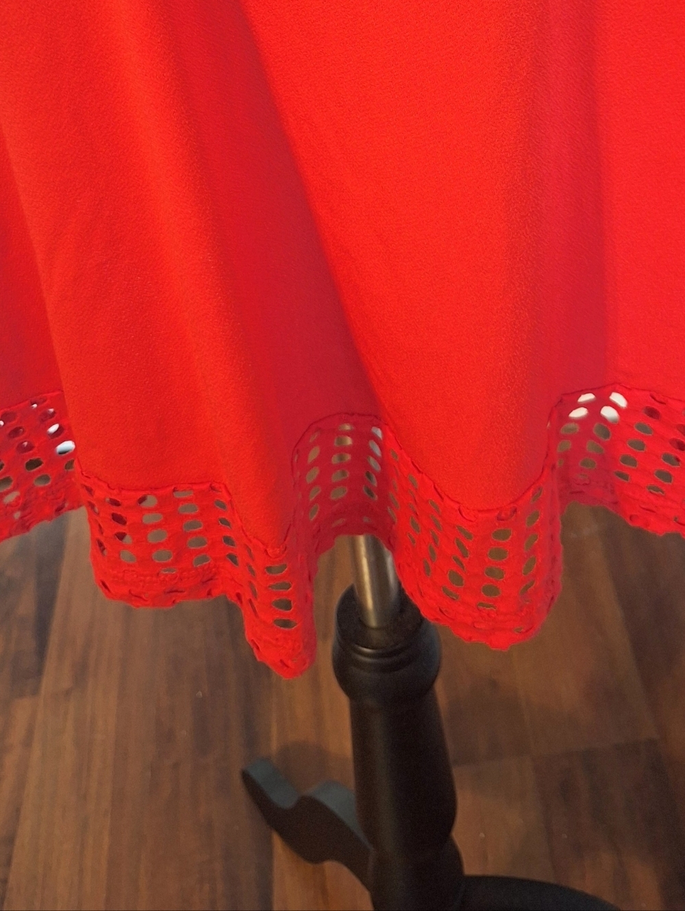Michael Kors fit-and-Flare Red Mesh Mix Dress Medium *H - Picture 8 of 9